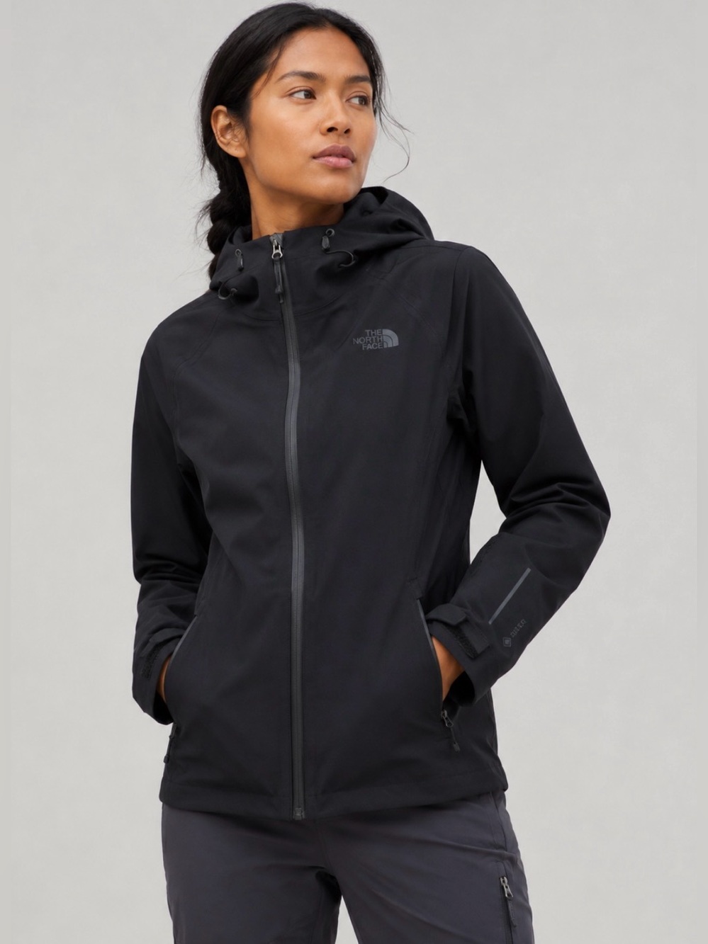 The North Face Women's Apex Flex GTX Gore-Tex Hood Hiking Rain Jacket XL Black